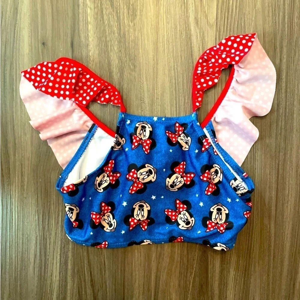 Disney Blue and Red Minnie Mouse Bikini two piece set size M